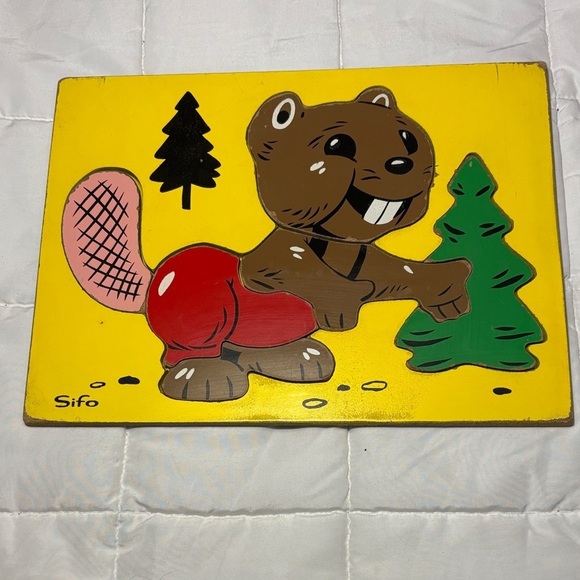 Other - Vintage Sifo Happy Beaver 7 Piece Puzzle